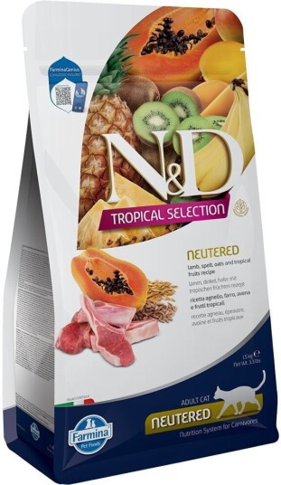 Farmina N&D Cat Tropical Lamb Neutered 15 Kg