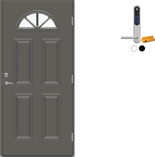Ytterdør Swedoor Advance-Line Classic Clementi med Yale Doorman Classic Home