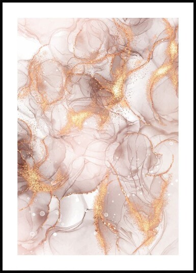 Elegant Fluid Art with Gold Accents plakat Plakat / 100x150cm