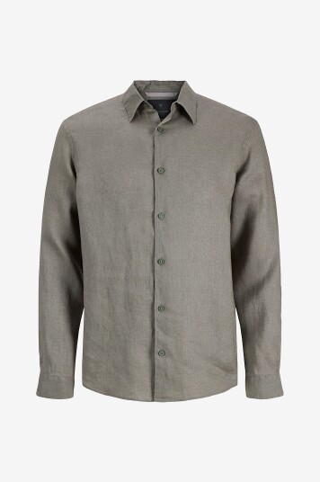 Jack & Jones   Linskjorte jprBlalawrence Linen LS Shirt   Grå