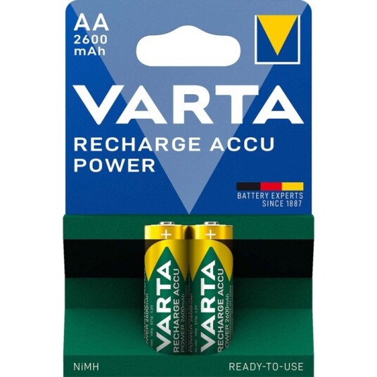 VARTA 2600mAh NiMH AA Oppladbare Batteri 2-Pack - Miljøvennlig Power
