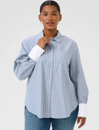 Kaffe Curve Kcmelina Shirt - Blue - 46 Kaffe Curve Kcmelina Shirt - Blue - 46
