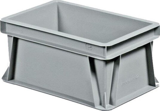 Schoeller Allibert Euroback 6487 Transportkasse grå, uten håndtakshull 300x200x145 mm, Garasjeinnredning & oppbevaring