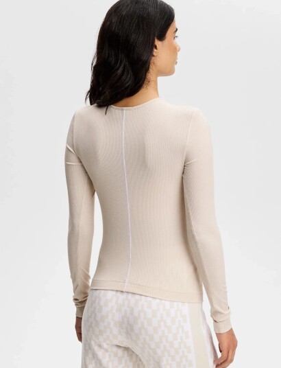 J. Lindeberg Sanna Rib Henley Ls   Cream   L
