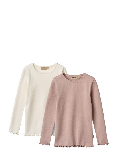 Wheat 2 Rib T Shirts L/S Ida Pink 152