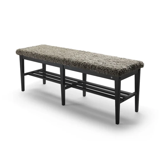 Oscarssons Möbel Nadja Bench 130 cm Svartbeiset ask/safeskinn Sahara