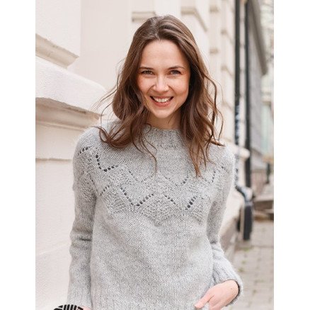 Silver Diamond by DROPS Design Bluse Strikkeoppskrift str S XXXL