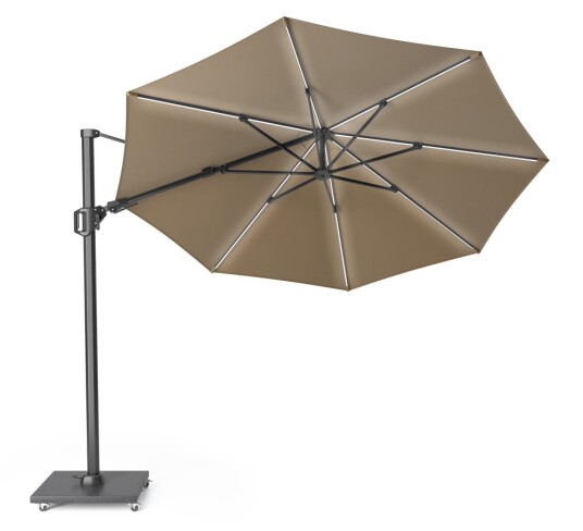 Platinum Challenger T2 Glow parasoll Taupe/grå exkl. parasollfot 3,5 m Natur