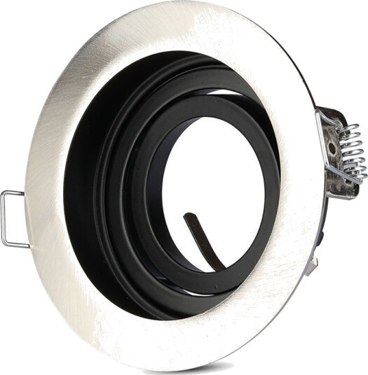 V Tac GU10 innfellingsspot Rund satin nikkel hull: Ø9 cm mål: Ø10 cm uten lyskilde