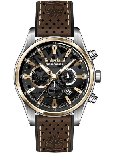 Timberland Herreklokke TDWGC2102402 Aldridge Sort/Lær Ø46 mm Timberland Herreklokke TDWGC2102402 Aldridge Sort/Lær Ø46 mm