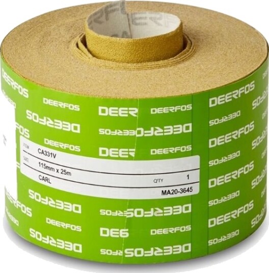 Sandpapir rull med borrelås 115mm x 25m  Korn P40
