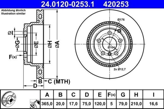 Bremseskive ATE 24.0120-0253.1