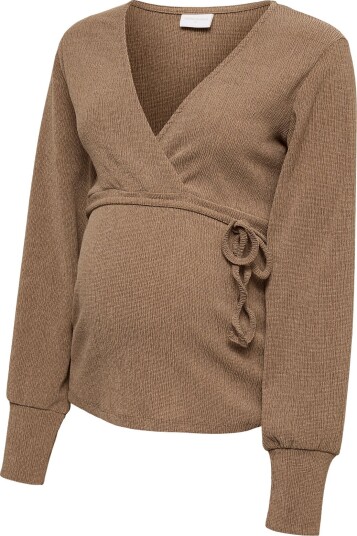 Mamalicious Mlfenia Tess Ls Jrs Belt Top - FOSSIL - M