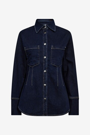 Co'couture Skjorte TheoCC Fitted Denim Shirt Blå