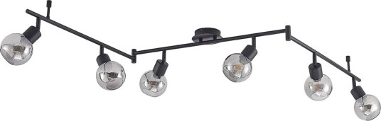 Lindby Eridia takspot, svart, 6 lyskilder, lang Lindby Eridia takspot, svart, 6 lyskilder, lang