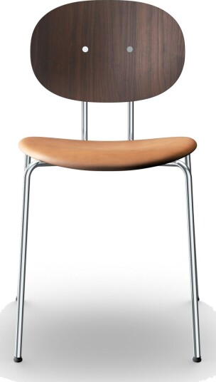 Sibast Furniture Piet Hein Spisestuestol Krom Valnøtt og Konjakkskinn