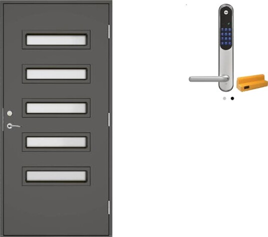 Ytterdør Swedoor Clever-Line+ Hossa med Yale Doorman Classic Home