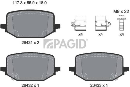 PAGID T4585N Bremseklosser