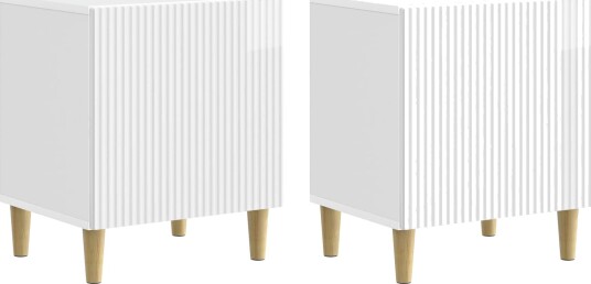  Nattbordskap 2 pcs Høgglans hvit 43 x 34,5 x 50 cm