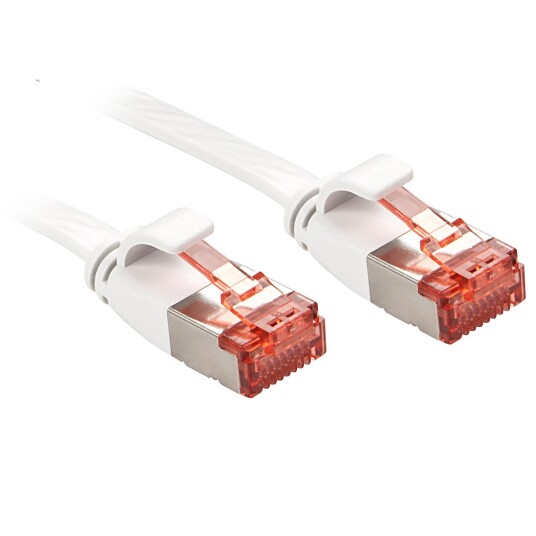 LINDY U/FTP Flat PatchCord Cat6. CU. White. 2.0m Factory Sealed