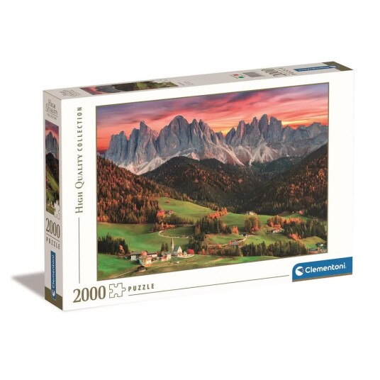 Clementoni Puslespill 2000 Brikker St. Magdalena Kirken Dolomittene