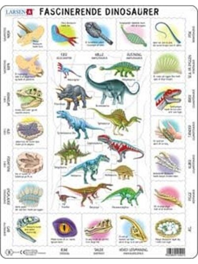 Larsen Puzzles Puzzle Fascinating Dinosaurs 35 pieces Maxi 36.5x28.5 cm 2D Puslespill