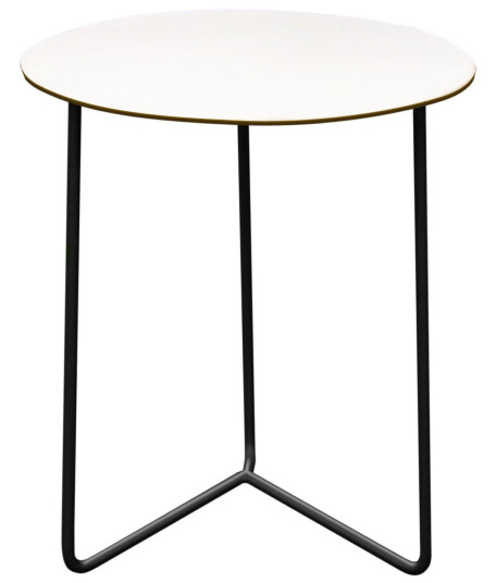 Grythyttan Stålmöbler High tech bord Vit laminat/svart 60 cm Hvit