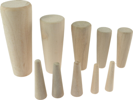 Treplugg koniske - 10 stk - Assortert nødplugg 4-38mm