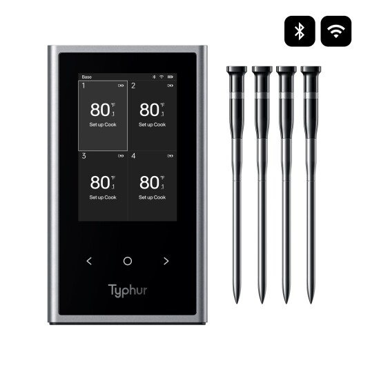 Typhur Sync Quad - 4-probe Wireless Meat Thermometer Tilbehør Til Griller Typhur Sync Quad - 4-probe Wireless Meat Thermometer Tilbehør Til Griller