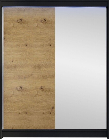 Pickering Garderobe Med Speil 150x200 cm - Svart/Brun