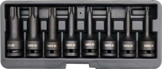Yato Torx Pipenøkkelsett 8 deler T30 T40 1/2" Håndverktøy Yato Torx Pipenøkkelsett 8 deler T30 T40 1/2" Håndverktøy