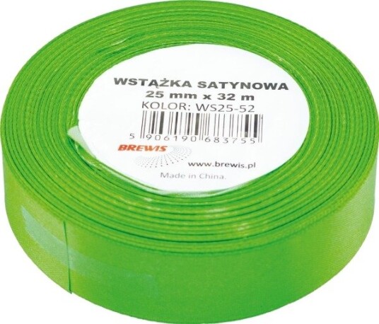 Brewis Grønt Satengbånd 25 Mm X 32 M