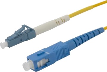 Deltaco LC/UPC SC/UPC OS2 simplex fiberkabel gul 0,5 m