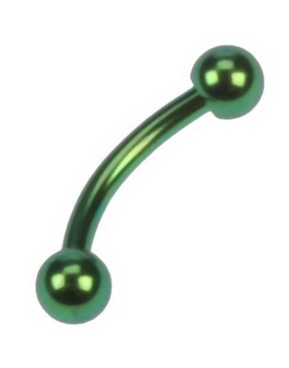 Utgått Banan Grønn 12 x 8 mm Øyenbrynspiercing