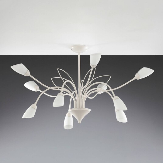 Jupiter Gloriosa taklampe glass krem 10 lyskilder