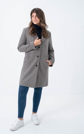 Selected Femme New Alma Wool Coat Grå 36 Selected Femme New Alma Wool Coat Grå 36