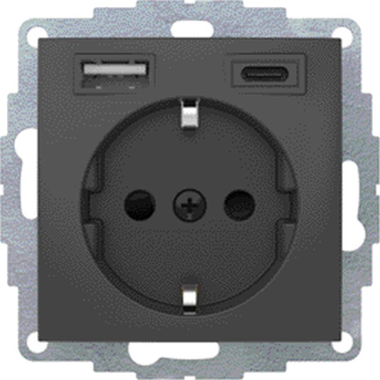 Hager 48041606 Uttak 1-Veis, USB-Uttak A+C 3 A