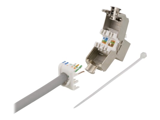 Deltaco Md 121 Modulinnlegg Cat 6A Rj 45 Hvit Metall MD 121