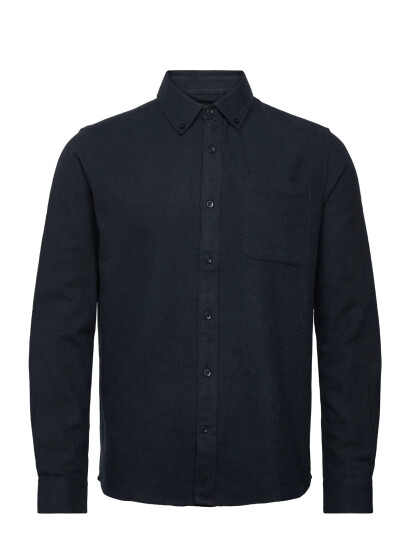 Knowledge Cotton Apparel Organic Cotton Flannel Shirt Gots - Black - XXL