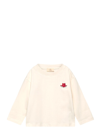 Copenhagen Colors Ls T Shirt W. Red Cowboy Hat Cream 110 Copenhagen Colors Ls T Shirt W. Red Cowboy Hat Cream 110
