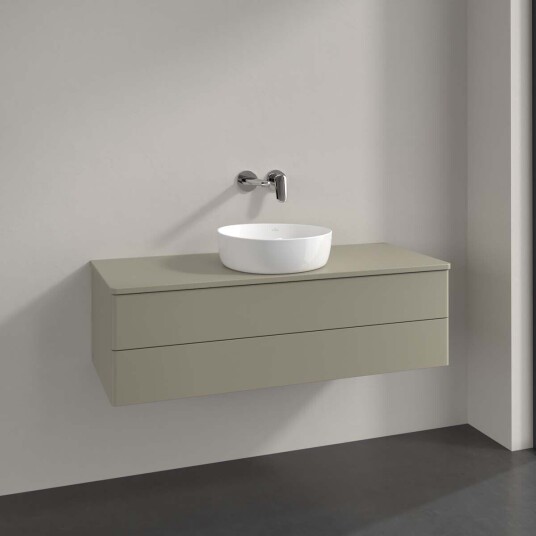 Villeroy & Boch Antao Servantskap med 2 skuffer 120x50x36 cm u/lys Steingrå Matt