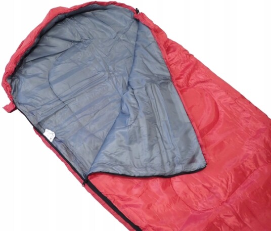 Sovepose Camping Lett Mumie Ensfarget Rød Kubisport 210 Cm
