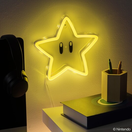 Paladone Super Mario Stjerne Neon Vegglampe 24 cm