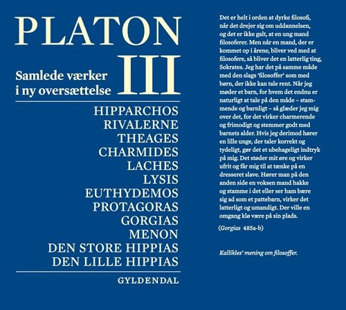 Platon. Bind 3 | Platon  Platon | Språk: Dansk