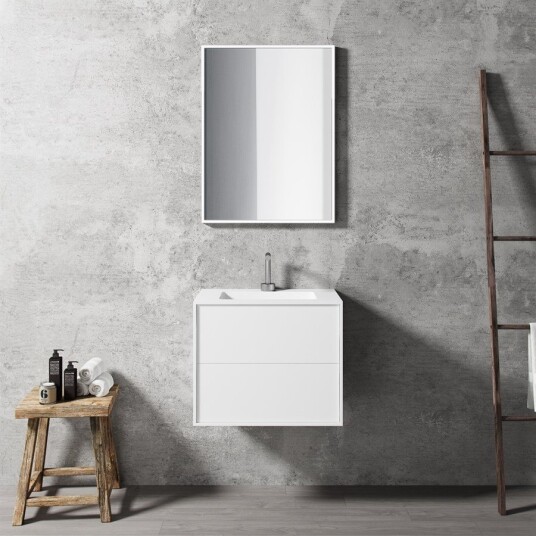Compact 2 Waterproof 60x40 - Vaskeskap, Matt Hvit SolidTec®