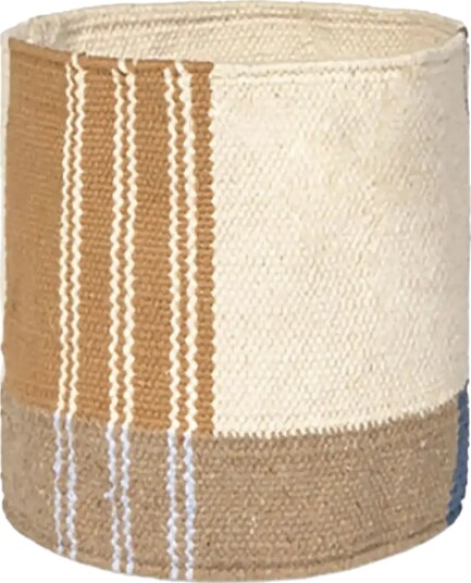 Lorena Canals Handloom Mini Basket Nopal   Beige   20X 20CM