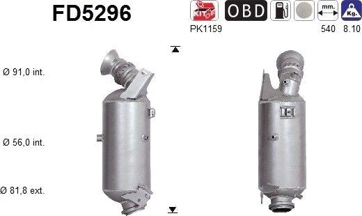Partikkelfilter AS FD5296 Partikkelfilter AS FD5296