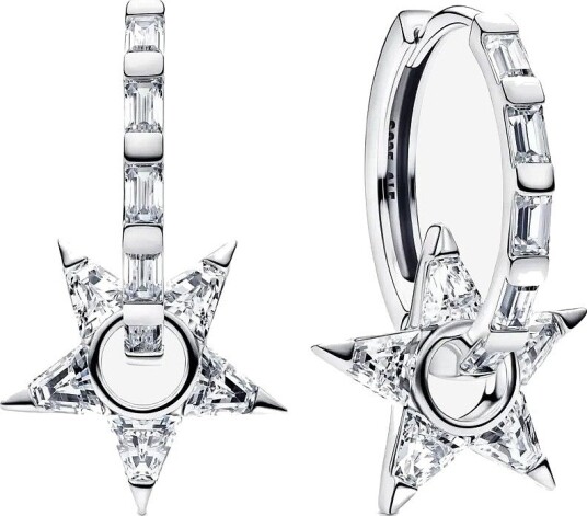 Pandora Sparkling Stella Openwork Hoop Earrings - CLEAR - One Size