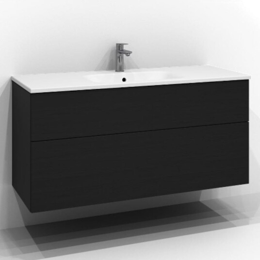 Svedbergs Poem Plan Servantskap D45 med 2 Skuffer Svart ask / 120cm Push Open
