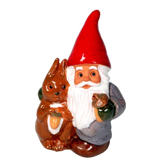 Rolf Berg Keramik Nisse med ekorn 13 cm Rolf Berg Keramik Nisse med ekorn 13 cm